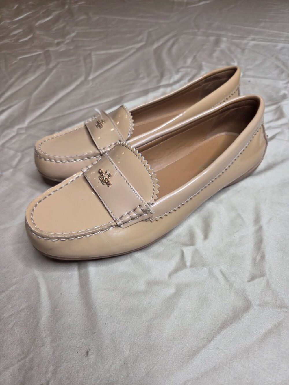 Women's Coach Odette Patent Leather Loafer Tan US 8.5 - Picture 4 of 14